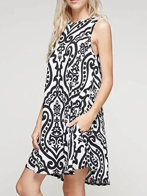 New Women Summer Dress Fashion Floral Print Sleeveless Dresses Casual Dresses Female Robe 50 Colors Vestidos Midi Sundress