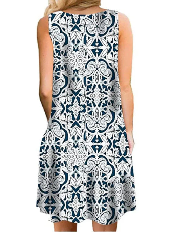 New Women Summer Dress Fashion Floral Print Sleeveless Dresses Casual Dresses Female Robe 50 Colors Vestidos Midi Sundress