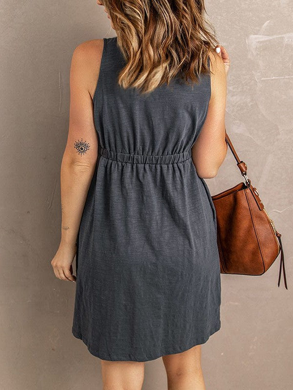 Off-Shoulder Sleeveless A-line Short Skirt in Various Colors