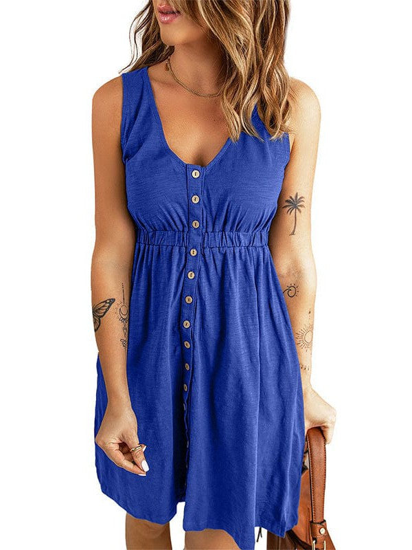 Off-Shoulder Sleeveless A-line Short Skirt in Various Colors