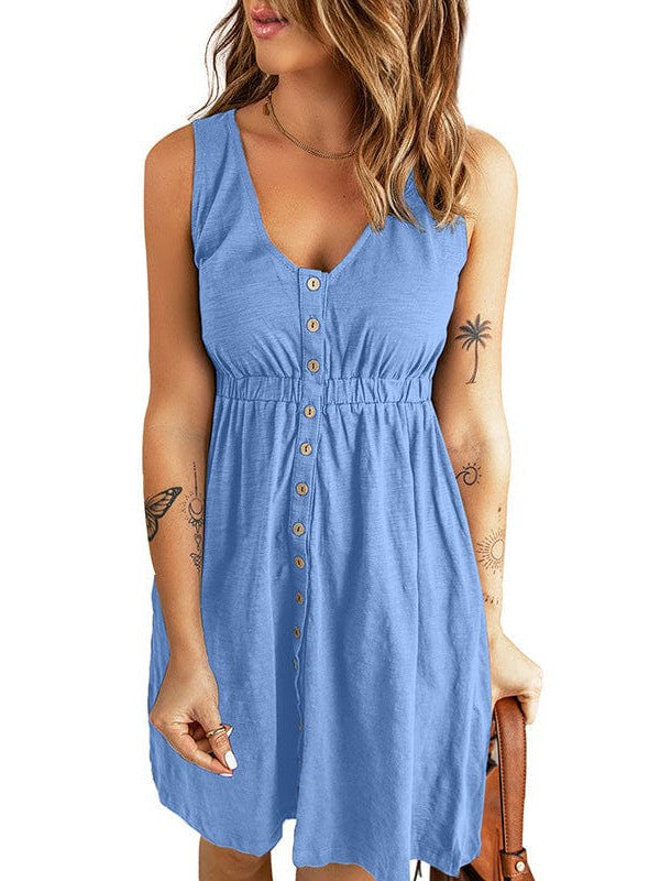 Off-Shoulder Sleeveless A-line Short Skirt in Various Colors
