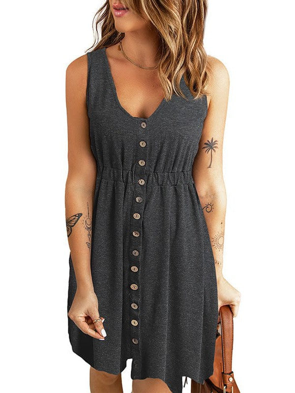 Off-Shoulder Sleeveless A-line Short Skirt in Various Colors