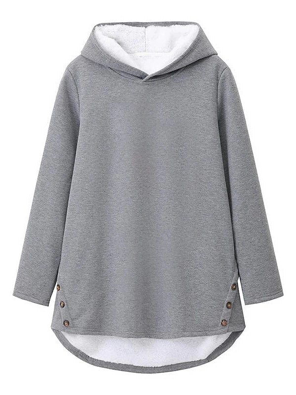 Hoodie Sweatshirt Pullover with Sherpa Fleece Lining and Dog Letter Print