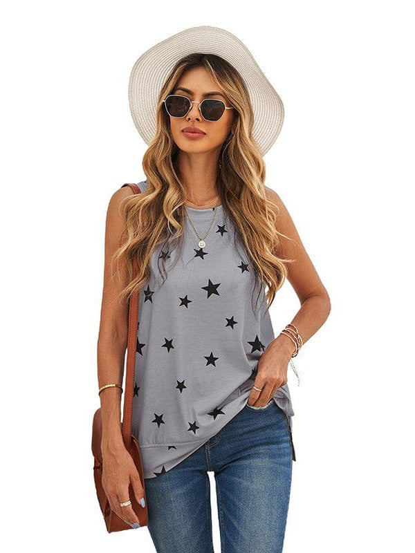 Sleeveless Vest with Contrasting Stitching for Women, Simple and Stylish