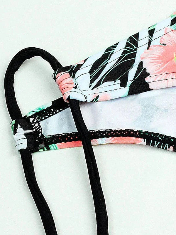 Stylish Backless Leopard Print Bikini Set for Women