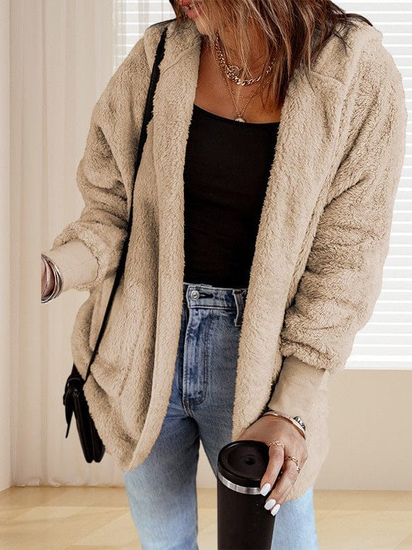 Women's Cozy Hooded Cardigan in Various Colors and Large Sizes
