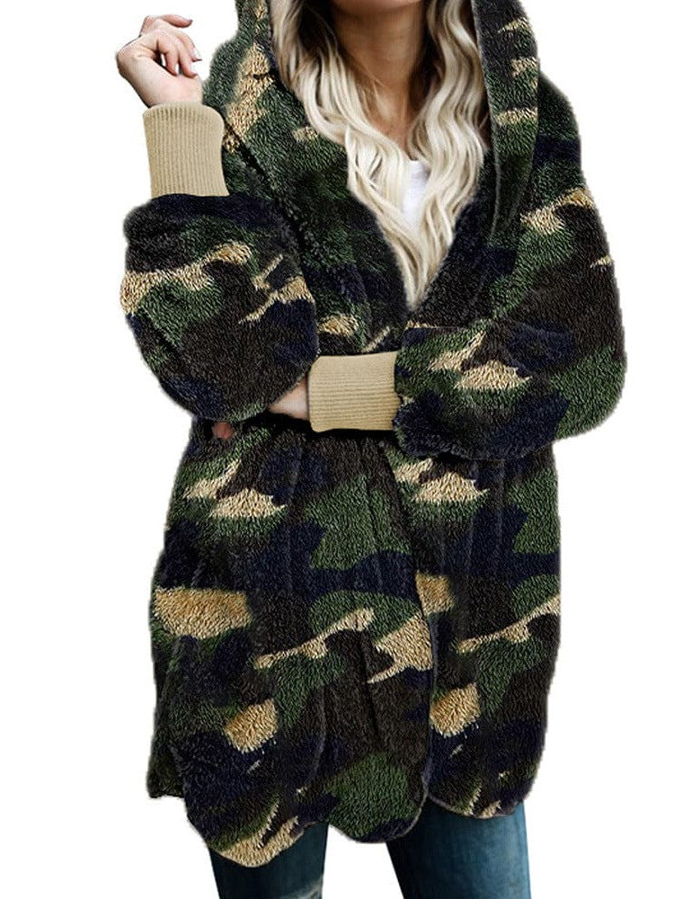 Women's Cozy Hooded Cardigan in Various Colors and Large Sizes