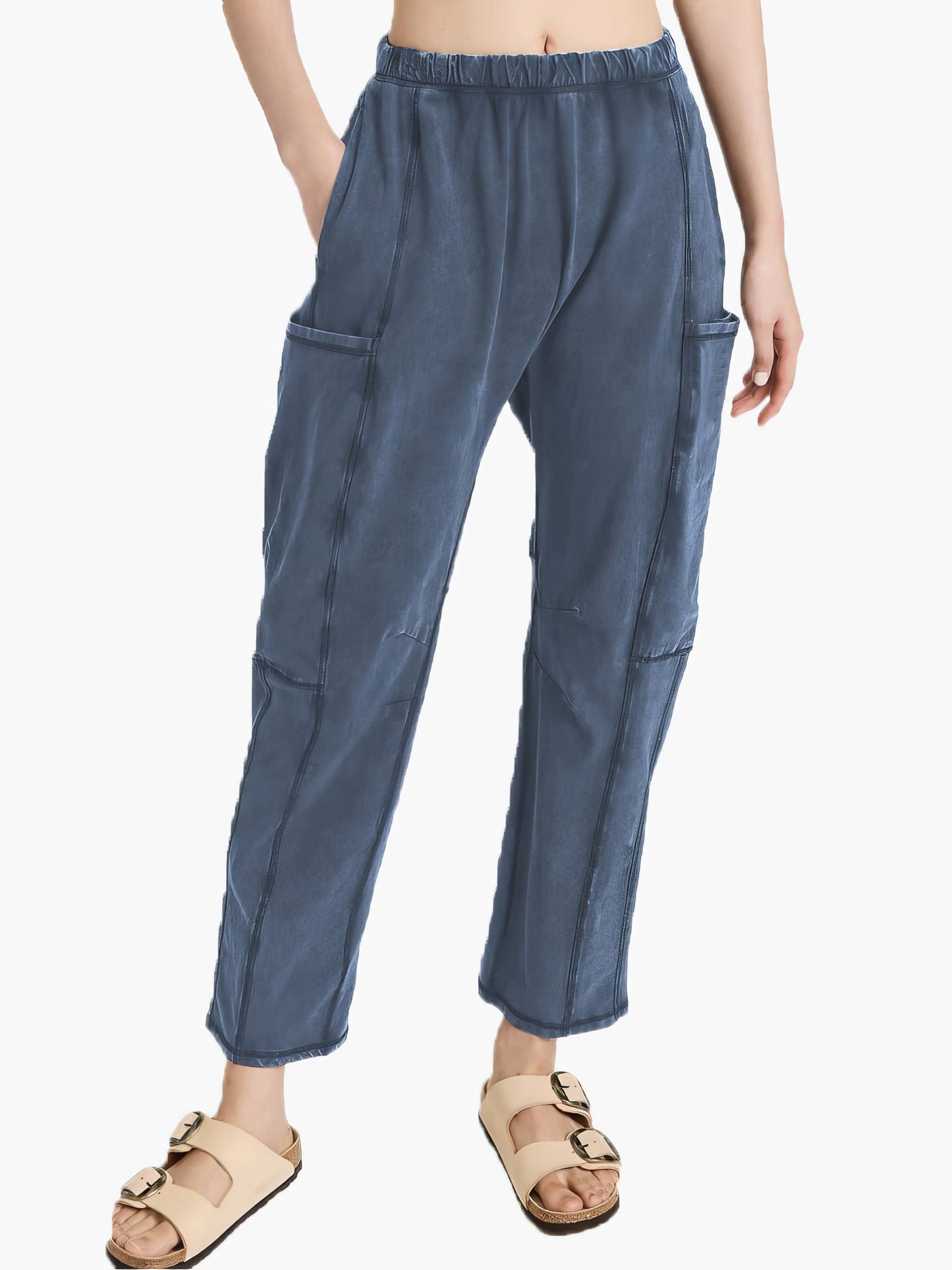 Zippered Pockets Loose-Fit Casual Trousers