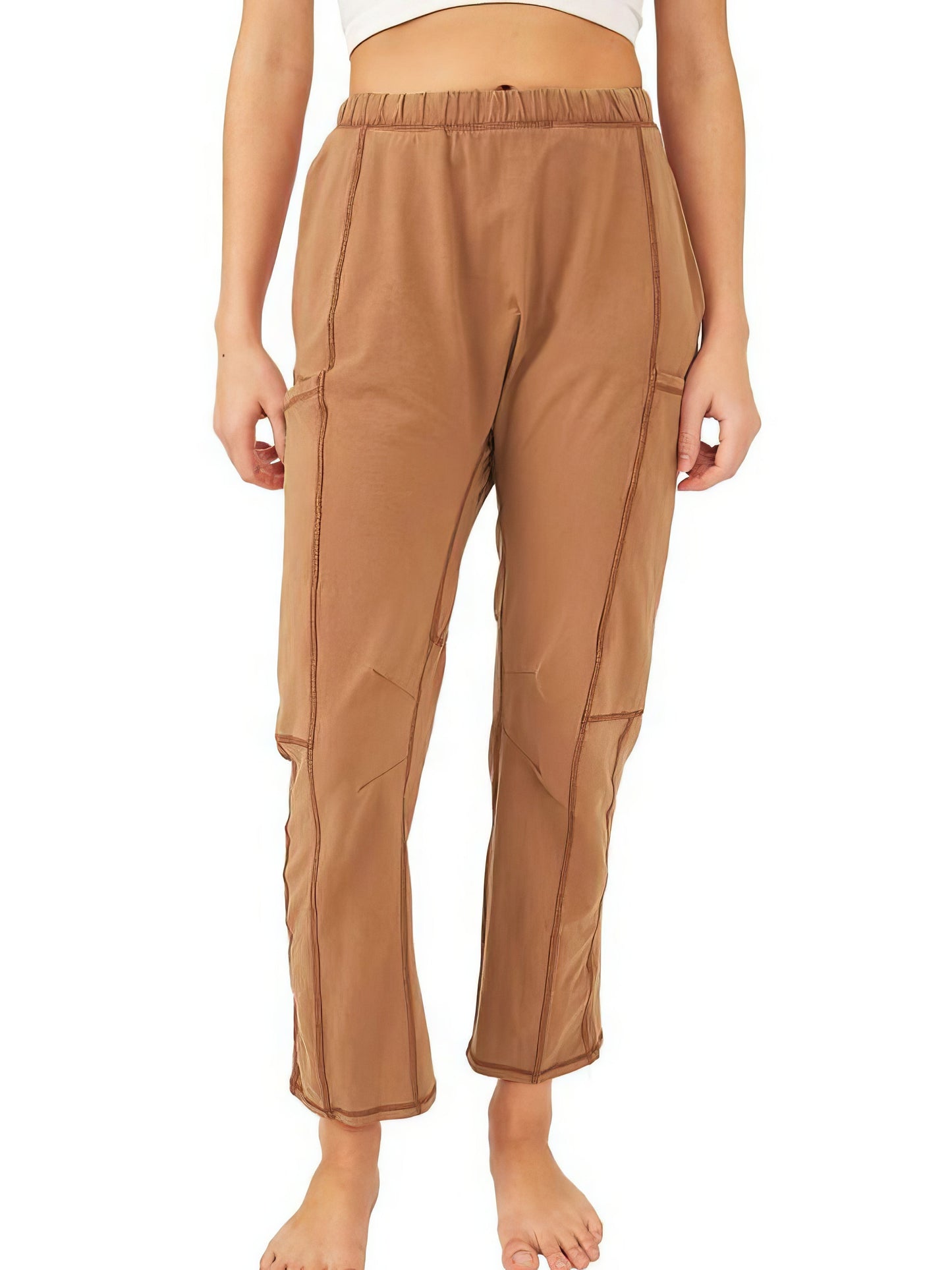 Zippered Pockets Loose-Fit Casual Trousers