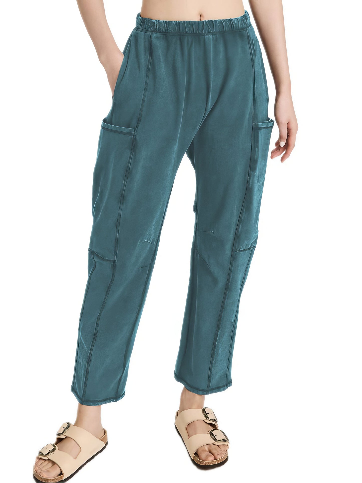 Zippered Pockets Loose-Fit Casual Trousers