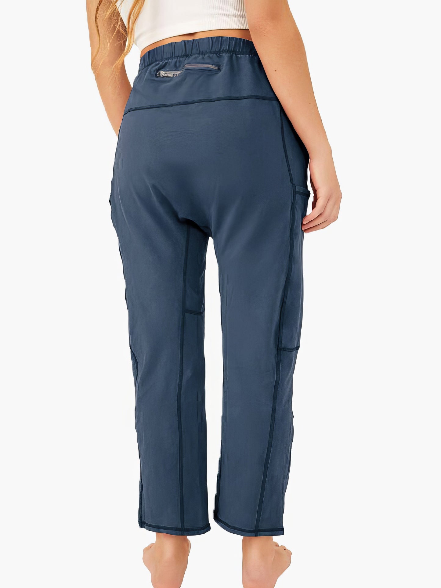 Zippered Pockets Loose-Fit Casual Trousers
