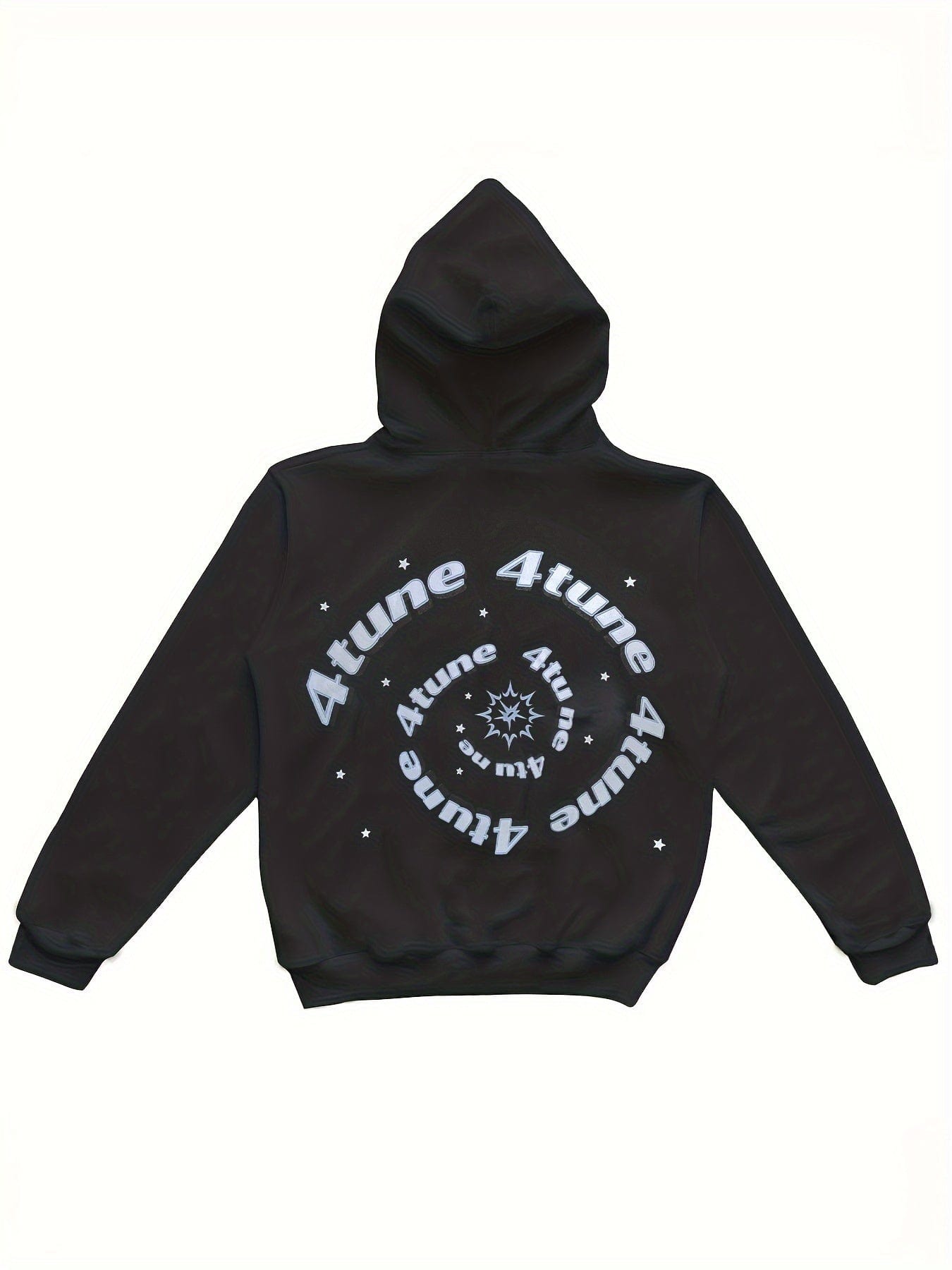 Y2K Letter Star Print Trendy Long Sleeve Zip-Up Hoodie