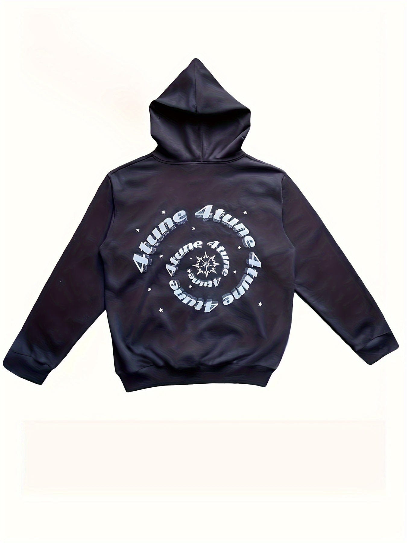 Y2K Letter Star Print Trendy Long Sleeve Zip-Up Hoodie
