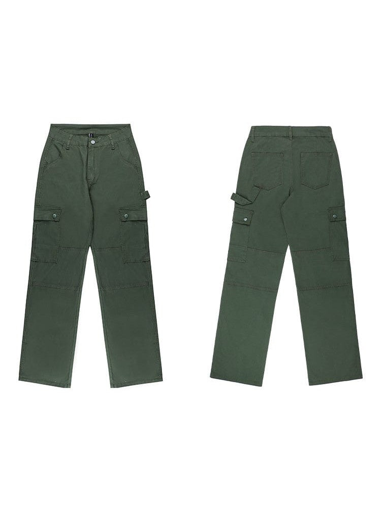 Y2K Style High Waist Loose Straight Cargo Pants