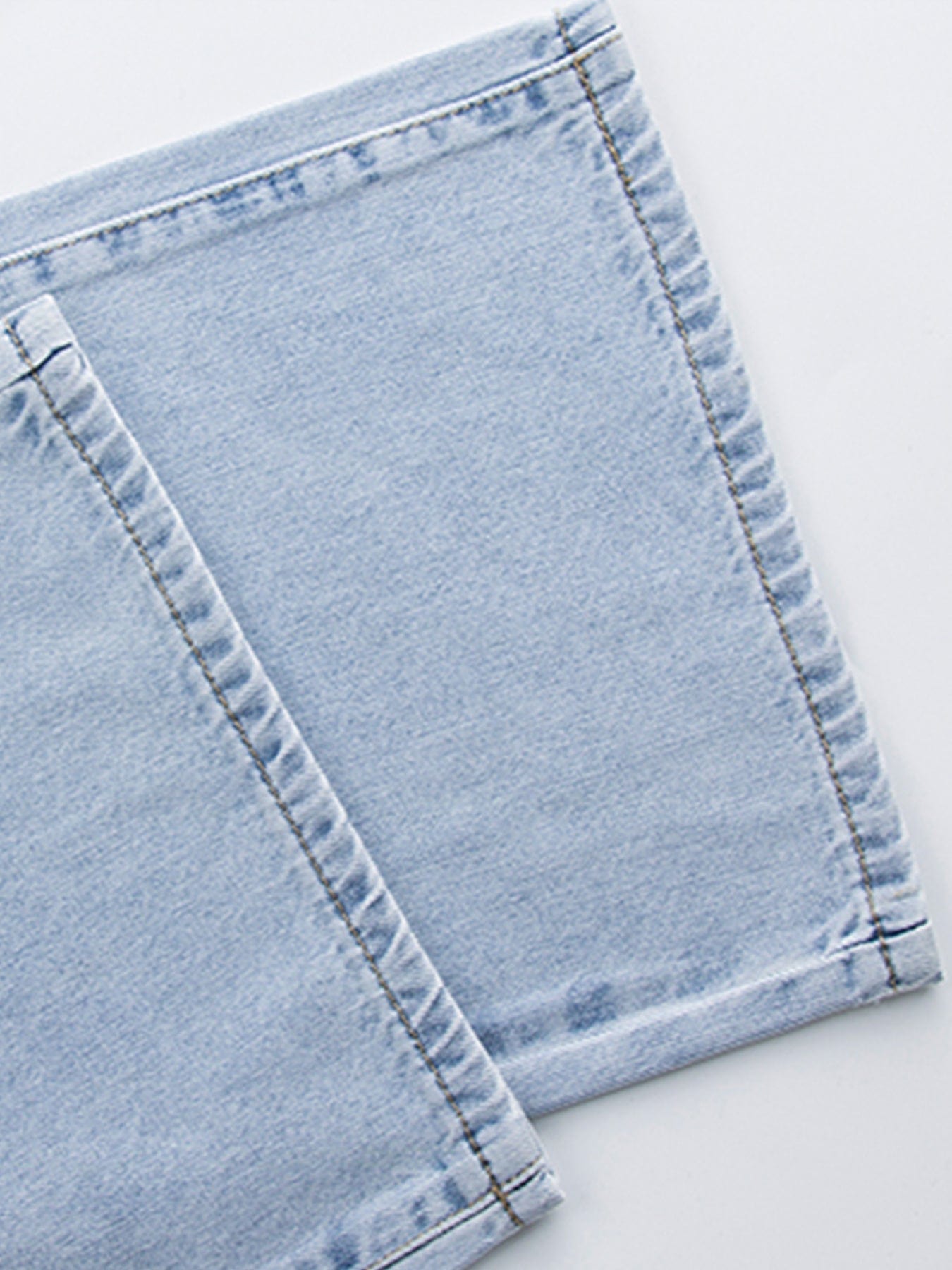 Y2K Style Long Plicated Hem Cargo Denim Jeans