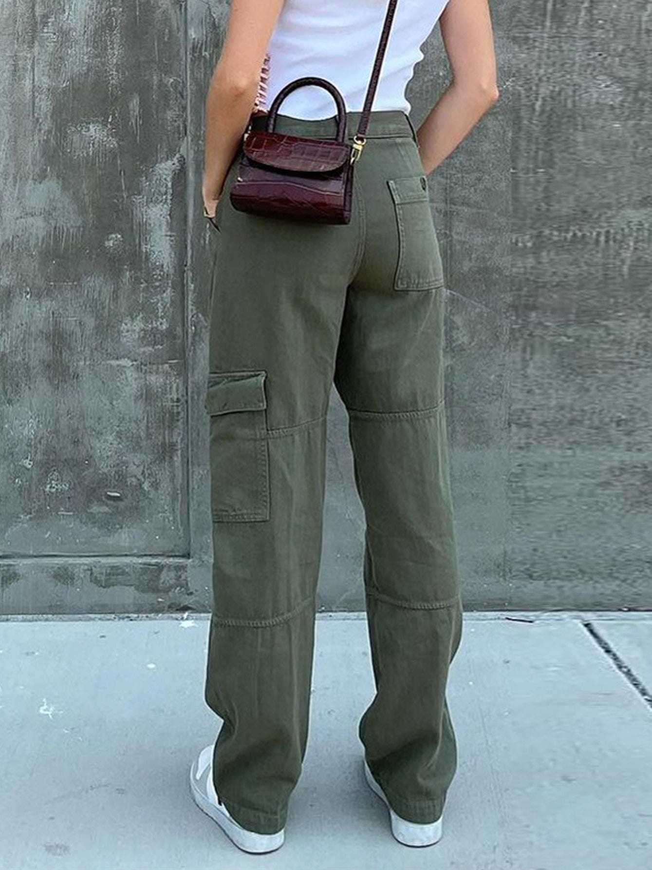 Y2K Vintage Style Square Pocket Loose Wide Leg Cargo Pants