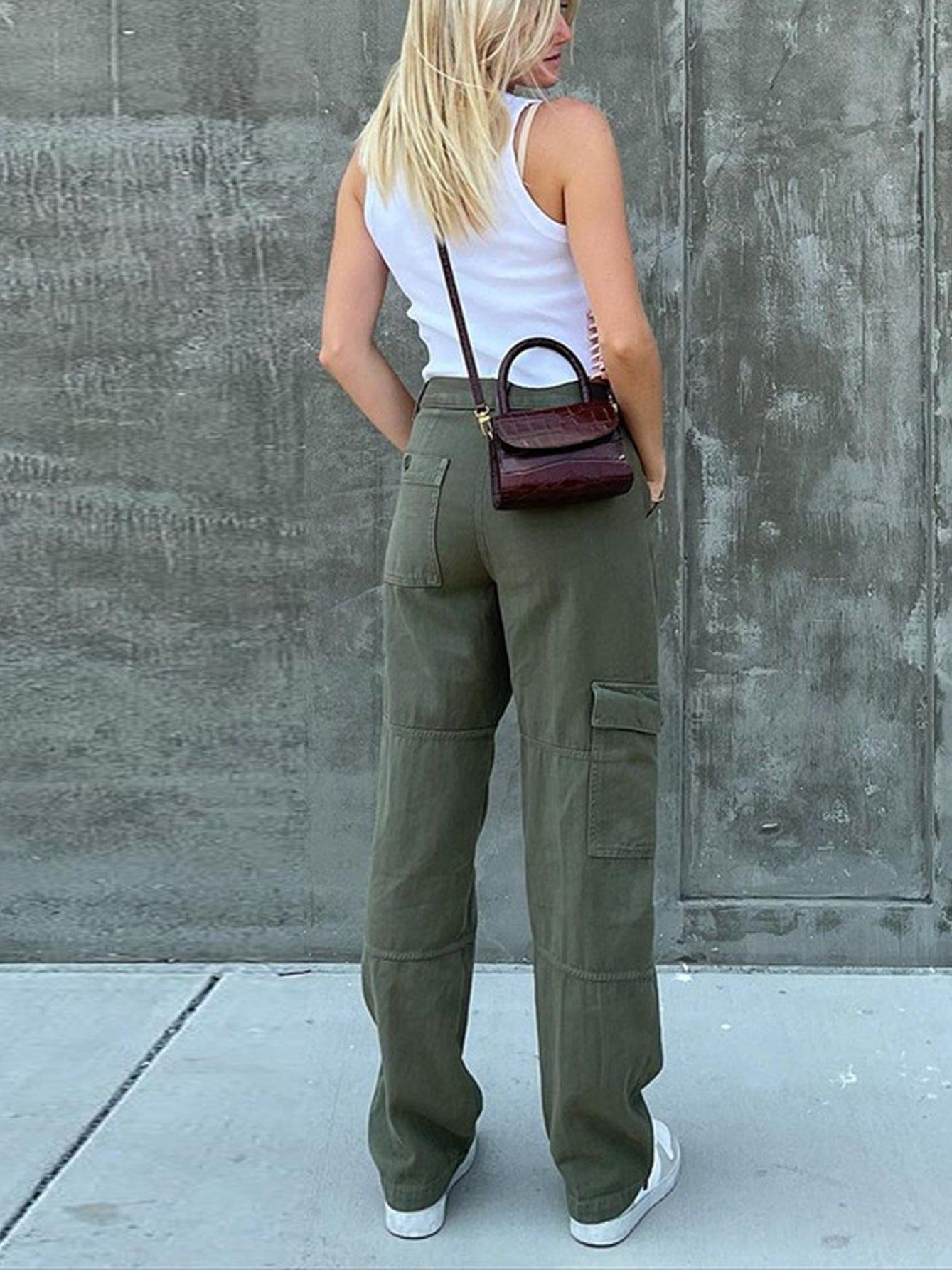 Y2K Vintage Style Square Pocket Loose Wide Leg Cargo Pants
