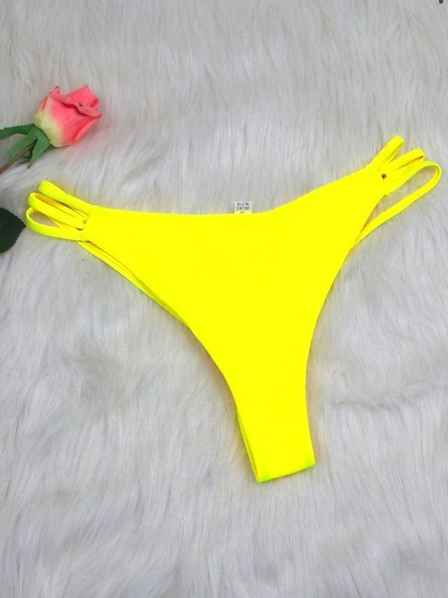 Yellow V-Wire Neckline Bikini Bottom