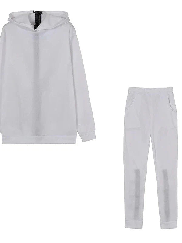Zipper Detail Letter Design Women's Sweatshirt and Track Pants Set