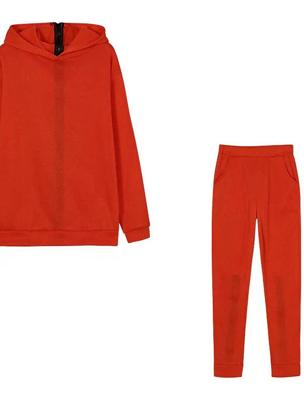 Zipper Detail Letter Design Women's Sweatshirt and Track Pants Set
