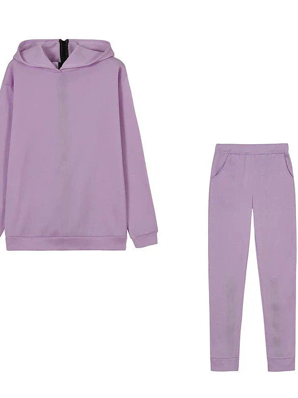 Zipper Detail Letter Design Women's Sweatshirt and Track Pants Set