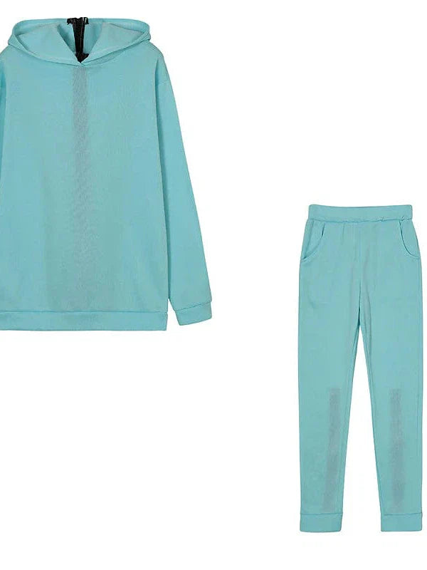 Zipper Detail Letter Design Women's Sweatshirt and Track Pants Set
