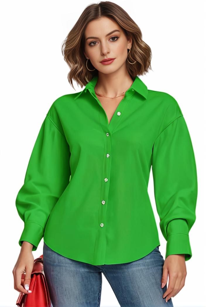 plus size casual blouse women s plus solid button up lantern sleeve turn down collar nipped waist blouse 101657