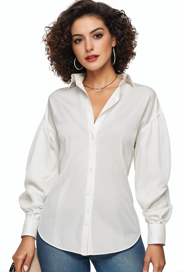 plus size casual blouse women s plus solid button up lantern sleeve turn down collar nipped waist blouse 101667