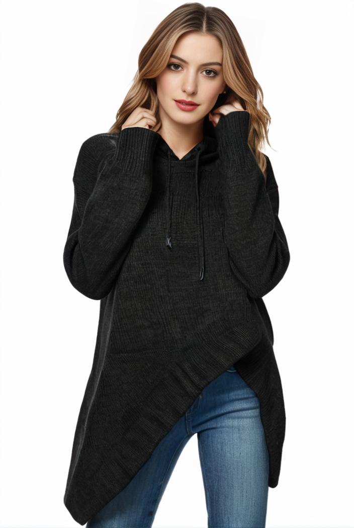 plus size casual sweater women s plus solid tassel trim long sleeve cowl neck high stretch jumper 101751