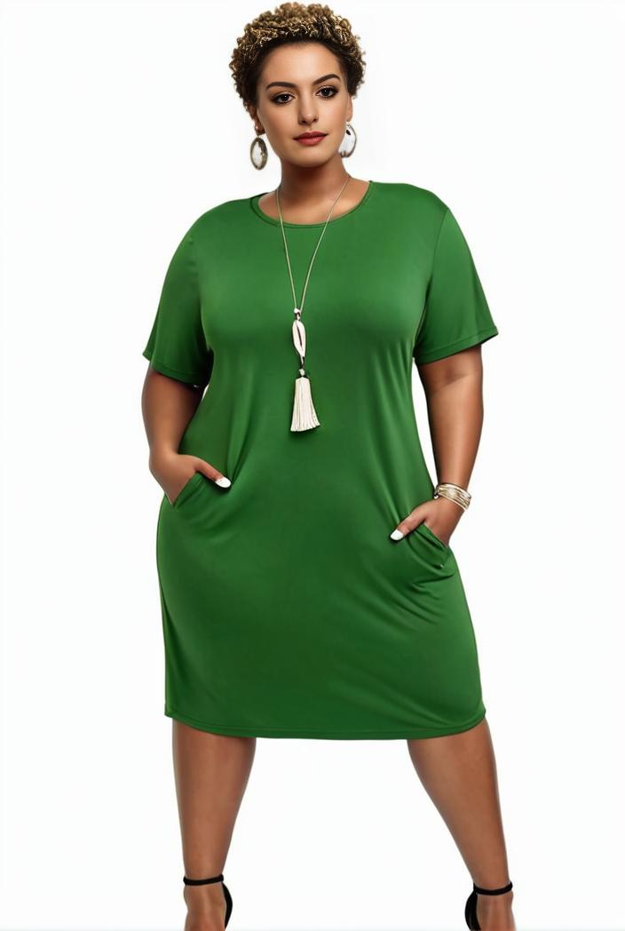 plus size faith letter print short sleeve midi dress with pockets women s plus slight stretch casual dress 102007