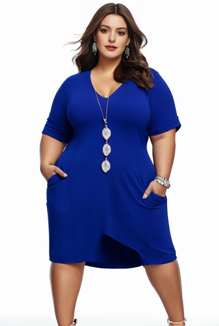 plus size faith letter print short sleeve midi dress with pockets women s plus slight stretch casual dress 102027