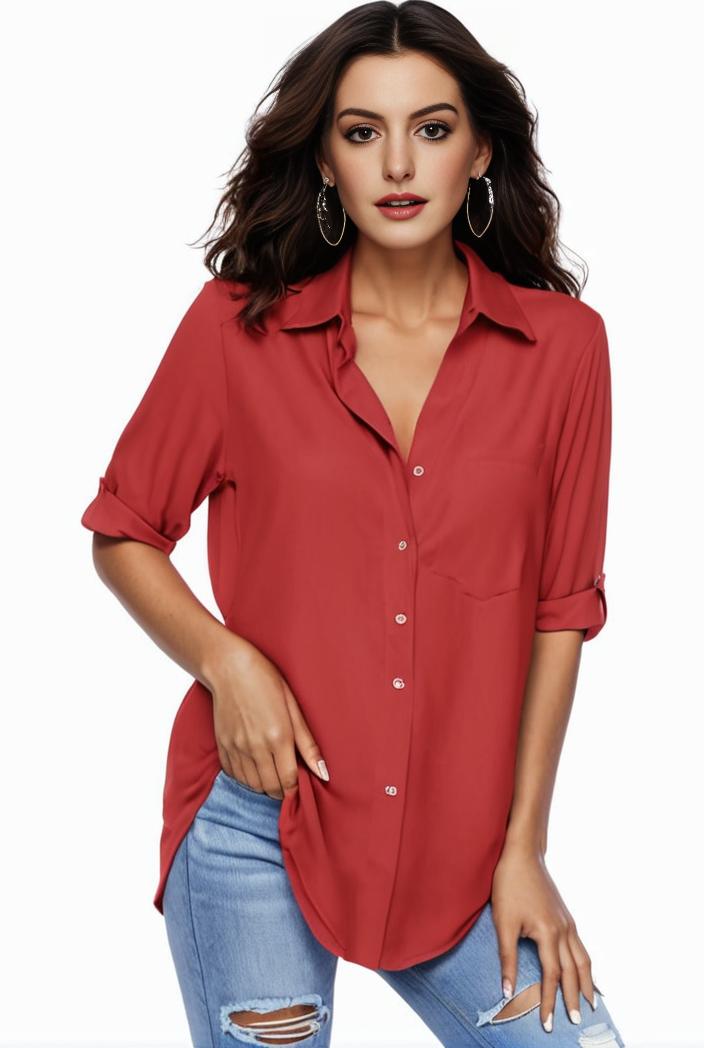 plus size formal shirt women s plus plain long sleeve turn down collar button up workwear shirt 102322