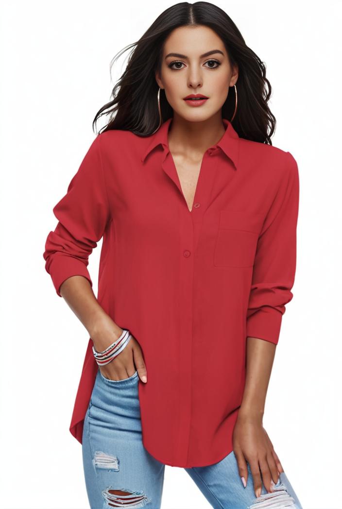 plus size formal shirt women s plus plain long sleeve turn down collar button up workwear shirt 102323