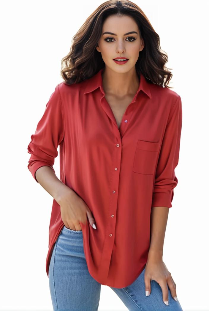 plus size formal shirt women s plus plain long sleeve turn down collar button up workwear shirt 102326