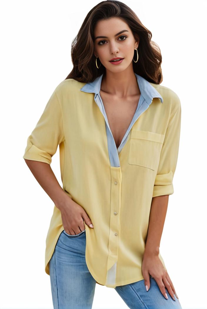 plus size formal shirt women s plus plain long sleeve turn down collar button up workwear shirt 102337