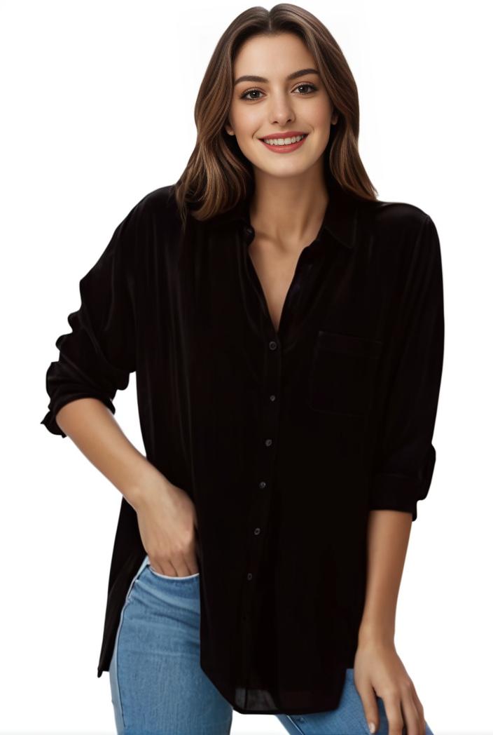 plus size formal shirt women s plus plain long sleeve turn down collar button up workwear shirt 102358