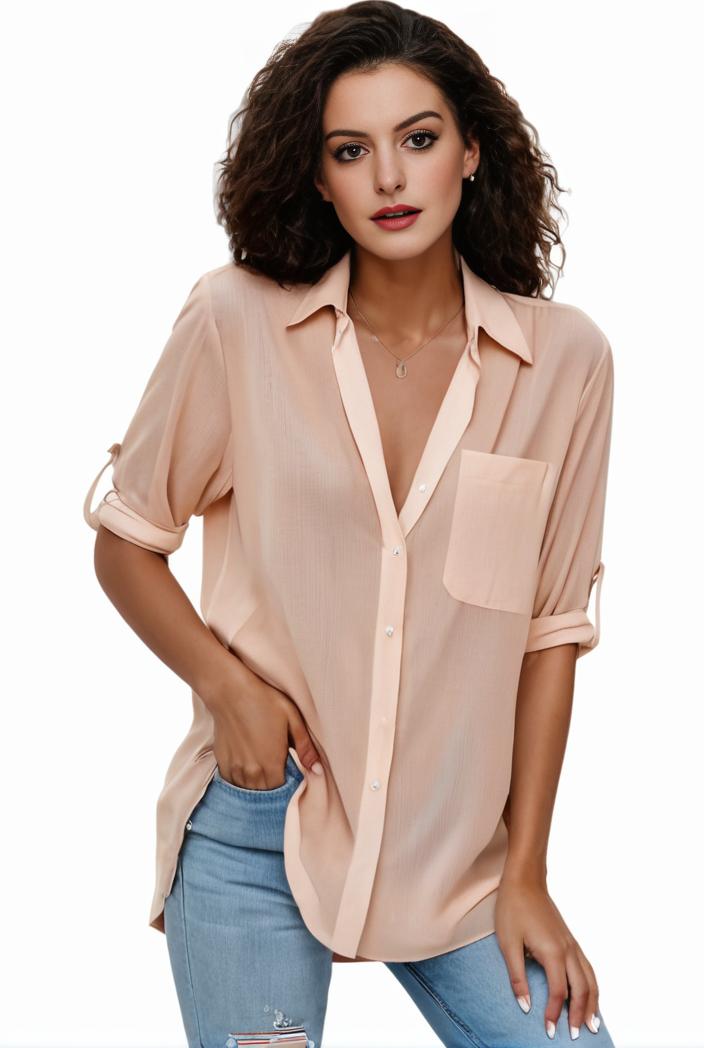 plus size formal shirt women s plus plain long sleeve turn down collar button up workwear shirt 102359
