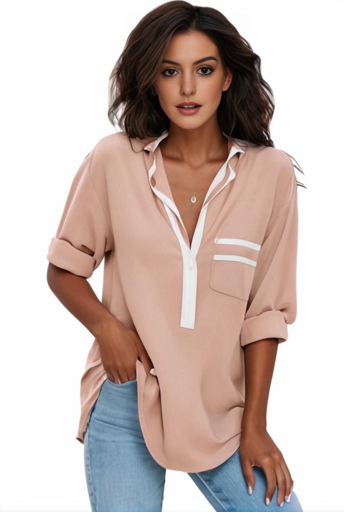plus size formal shirt women s plus plain long sleeve turn down collar button up workwear shirt 102360