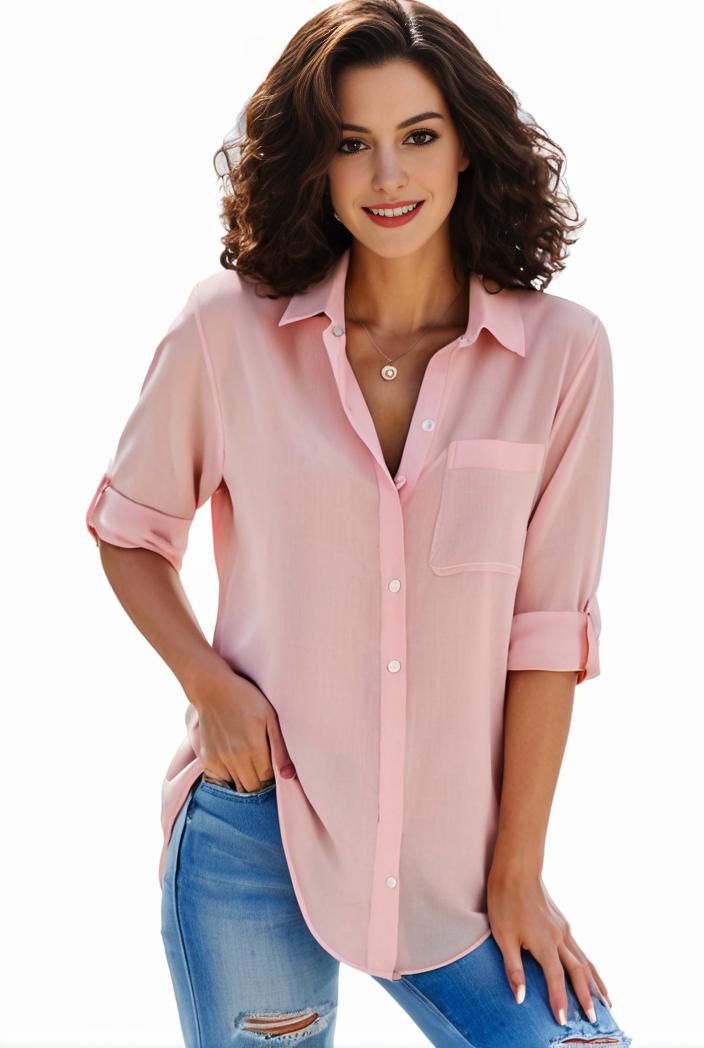 plus size formal shirt women s plus plain long sleeve turn down collar button up workwear shirt 102364