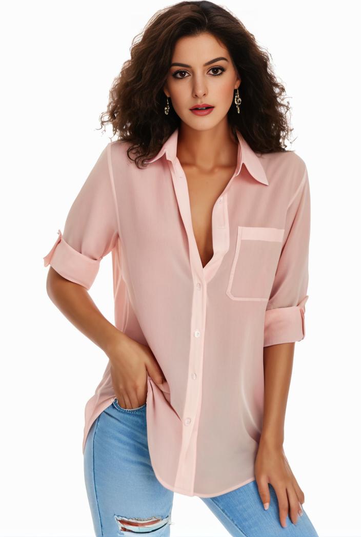 plus size formal shirt women s plus plain long sleeve turn down collar button up workwear shirt 102365