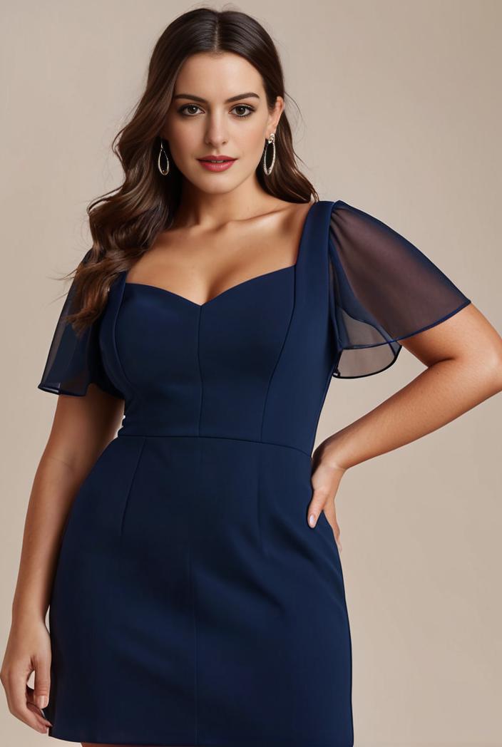 plus size sweetheart a line high slit maxi chiffon bridesmaid dress 104374