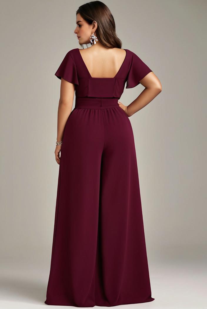 plus size sweetheart a line high slit maxi chiffon bridesmaid dress 104385