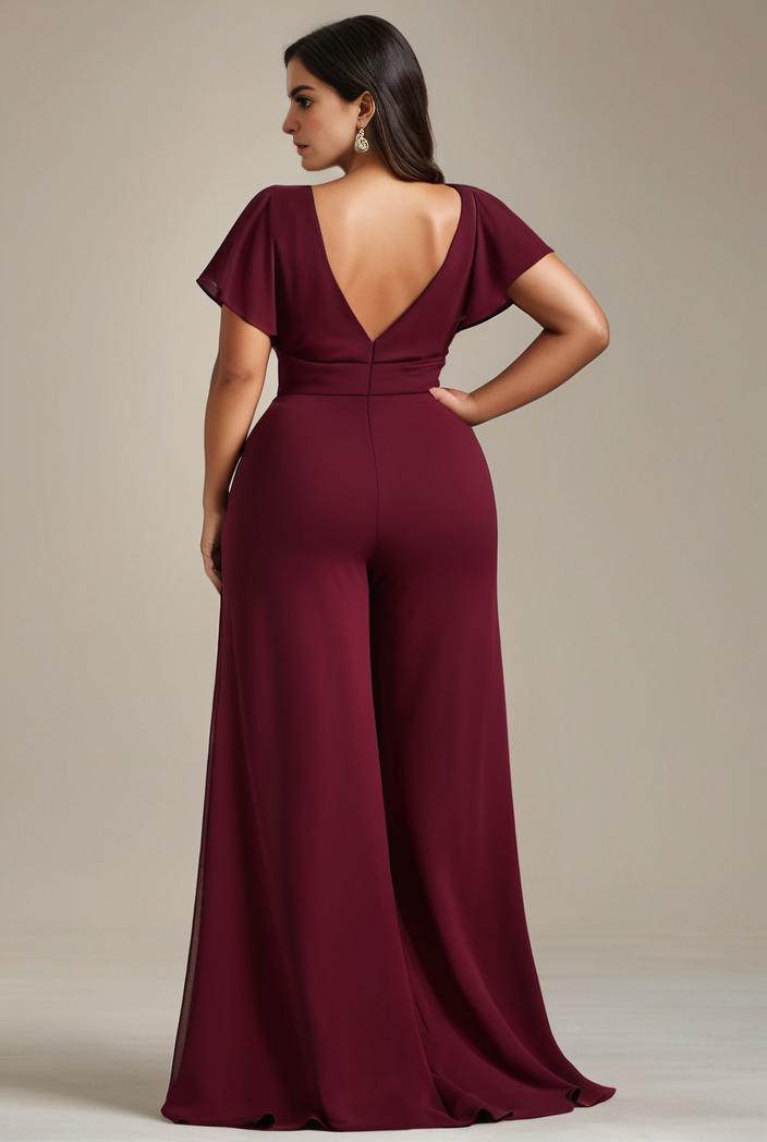 plus size sweetheart a line high slit maxi chiffon bridesmaid dress 104386