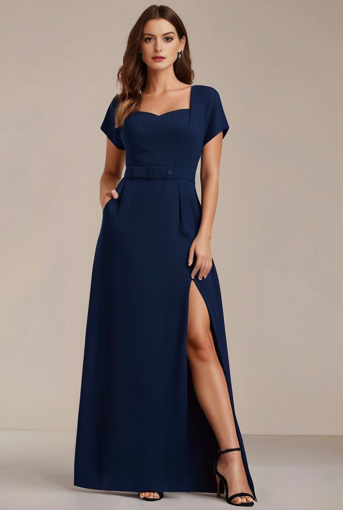 plus size sweetheart a line high slit maxi chiffon bridesmaid dress 104399
