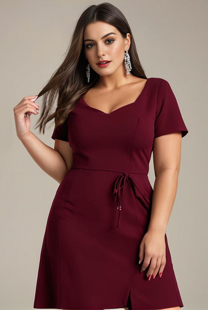 plus size sweetheart a line high slit maxi chiffon bridesmaid dress 104410