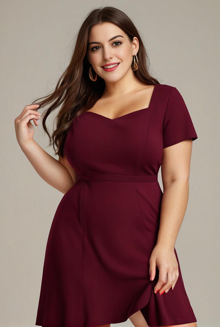 plus size sweetheart a line high slit maxi chiffon bridesmaid dress 104411