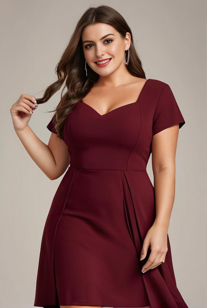 plus size sweetheart a line high slit maxi chiffon bridesmaid dress 104412