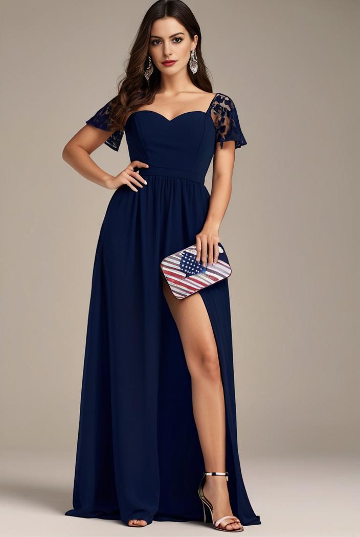 plus size sweetheart a line high slit maxi chiffon bridesmaid dress 104425