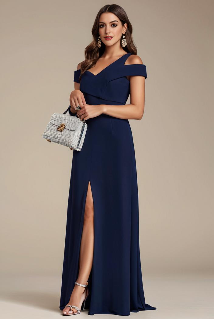 plus size sweetheart a line high slit maxi chiffon bridesmaid dress 104432