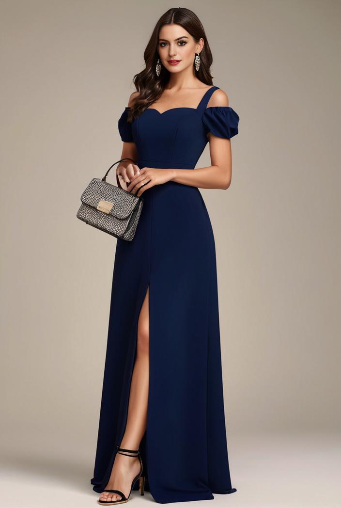 plus size sweetheart a line high slit maxi chiffon bridesmaid dress 104433
